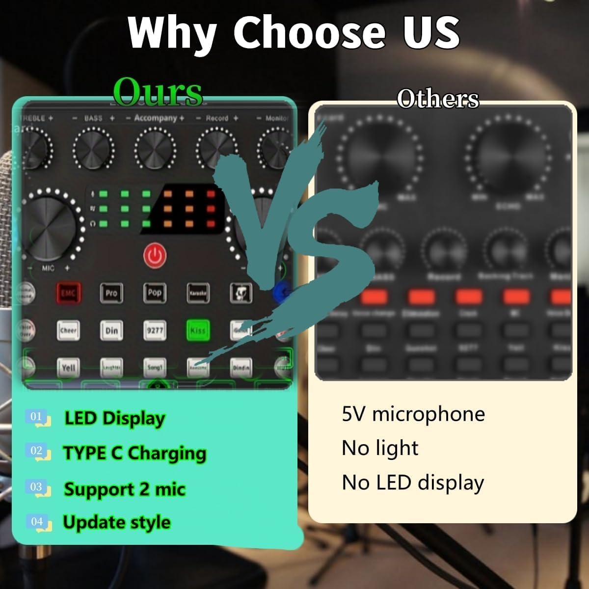 V8s for 2, V8s Voice Changer with BM-800 Podcast Microphone Bundle - Studio Condenser Microphone Perfect for Podcasting, Recording, Singing, Streaming and Gaming - Image 3